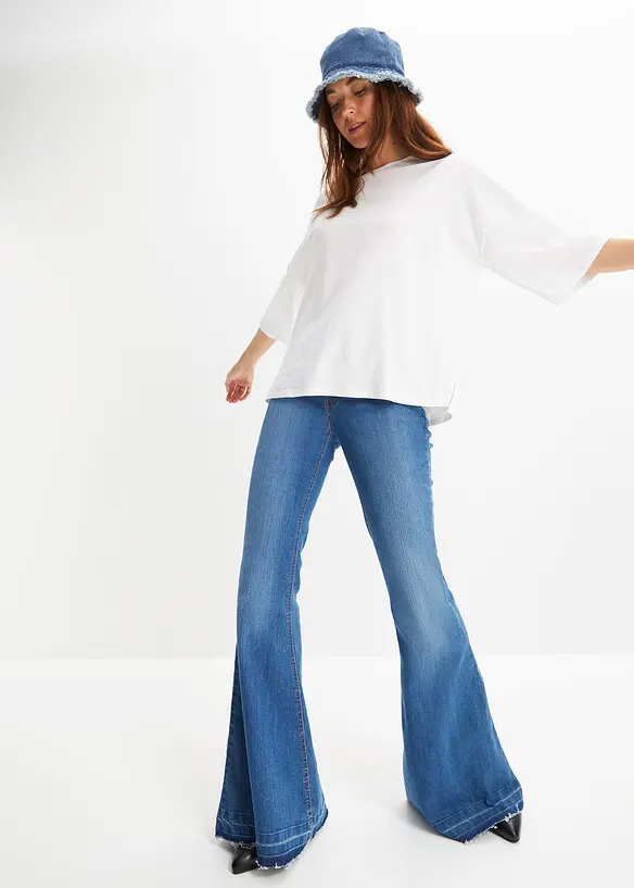 T-shirt oversize en coton extensible, bonprix