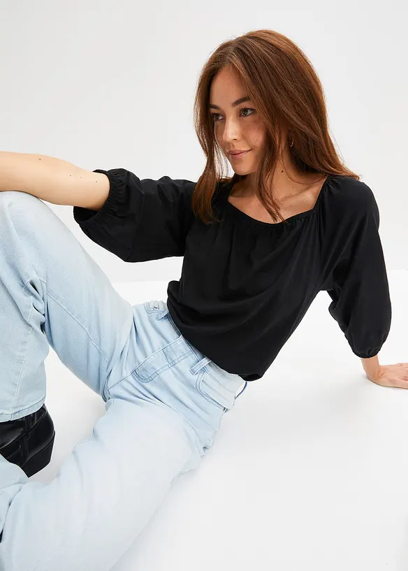 Blouse en jersey 100% coton, bonprix