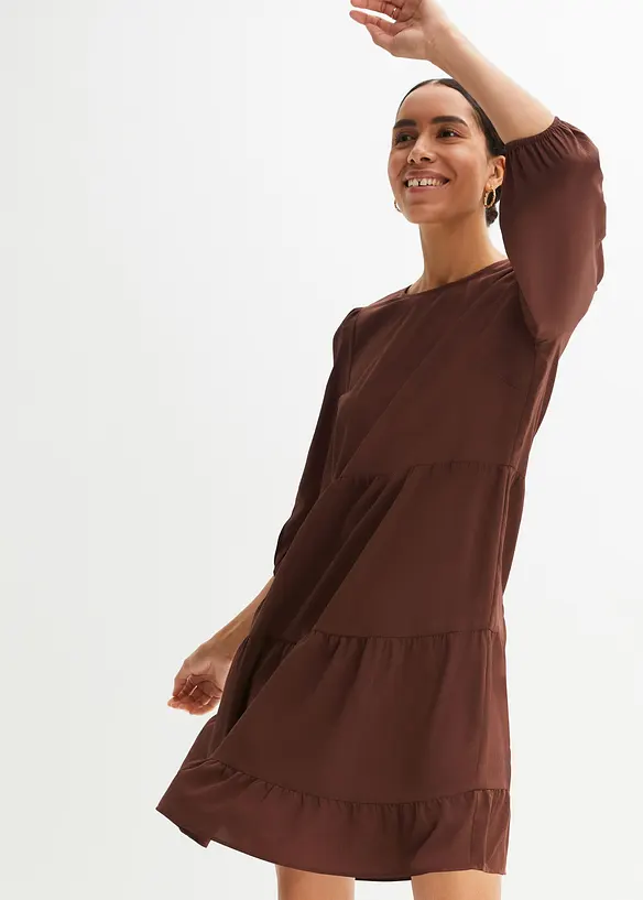 Robe en cr&ecirc;pe &agrave; volants, BODYFLIRT
