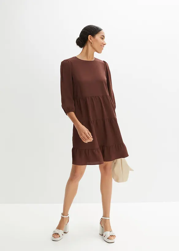 Robe en cr&ecirc;pe &agrave; volants, BODYFLIRT