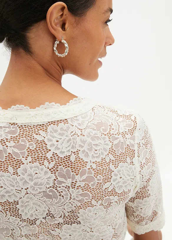 Blouse Dirndl en dentelle avec bouton, bonprix