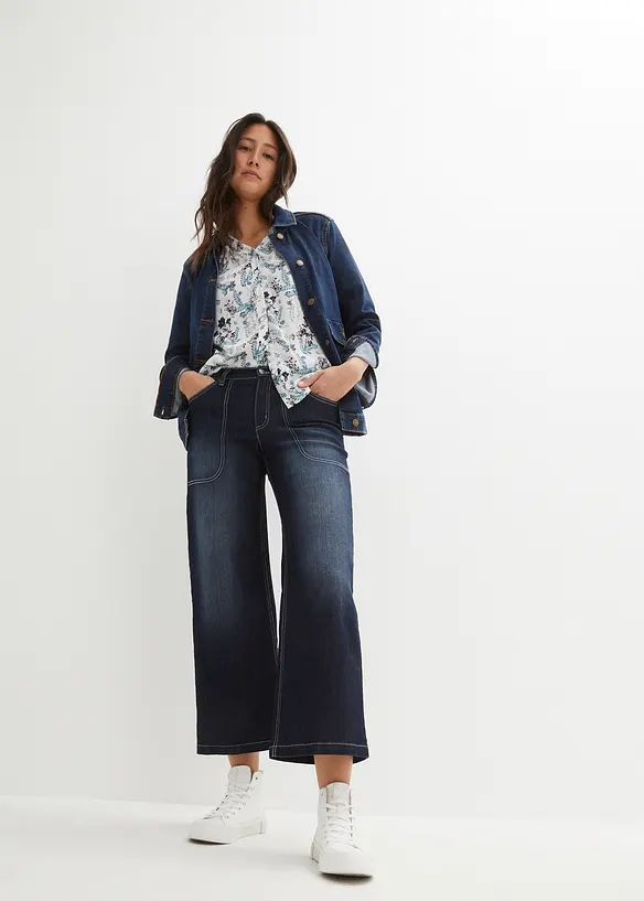 Blouse fluide en crépon de viscose, bonprix