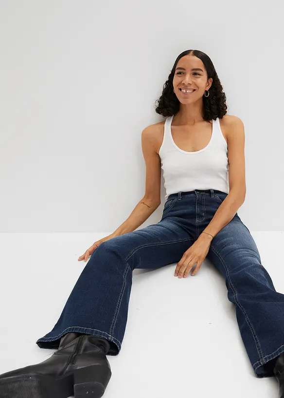 Jean flare taille haute, bonprix