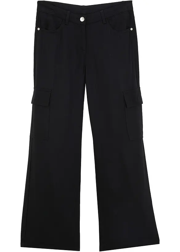 Pantalon cargo large en viscose fluide, bonprix