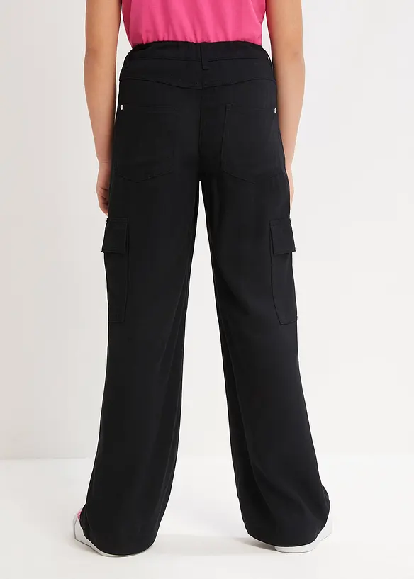 Pantalon cargo large en viscose fluide, bonprix