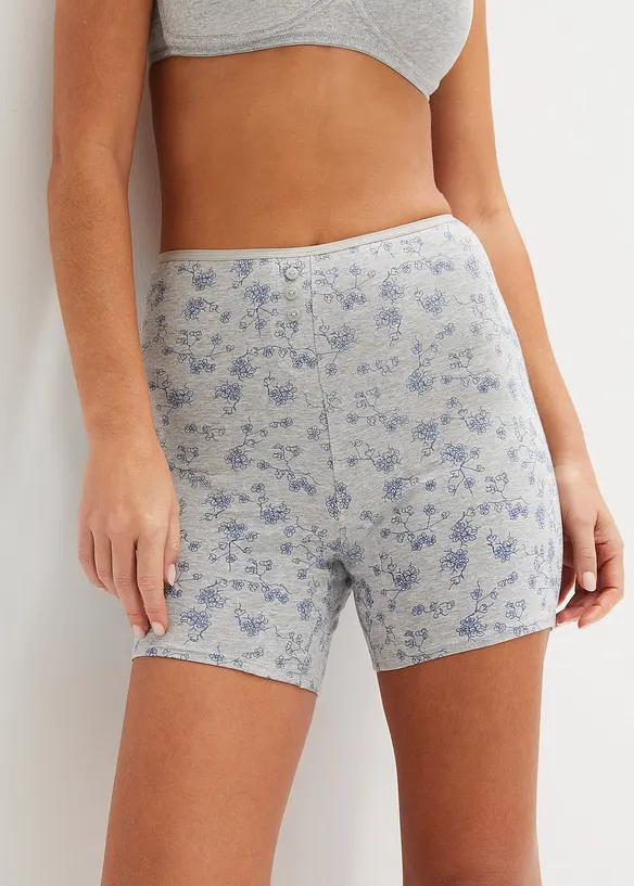 Lot de 4 boxers coton femme longs, taille haute, bonprix