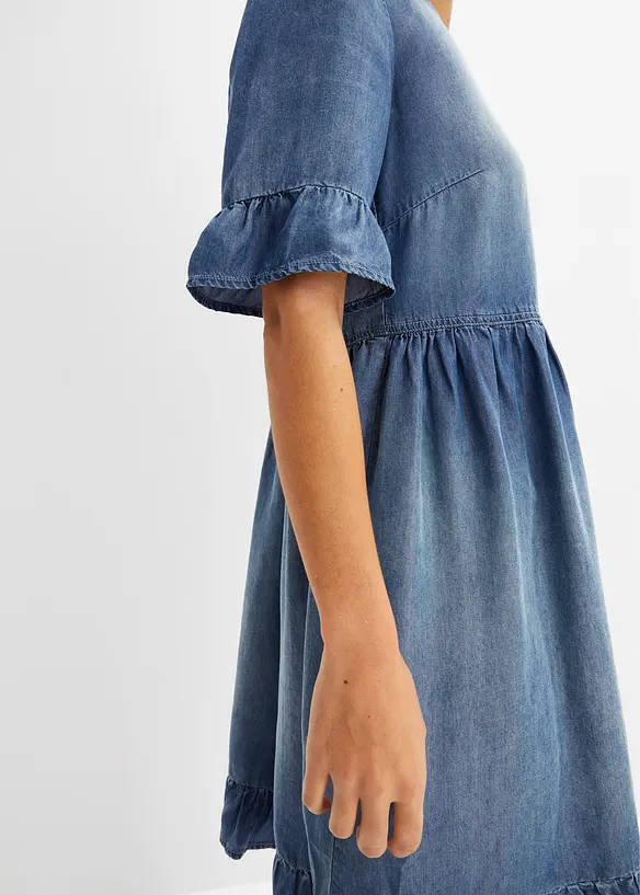 Robe en jean avec volants, bonprix