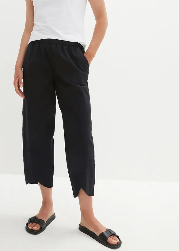 Pantalon 3/4 aérien en lin mélangé, bonprix