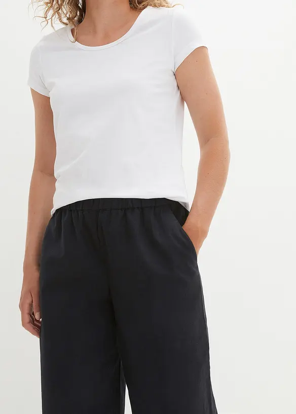 Pantalon 3/4 aérien en lin mélangé, bonprix