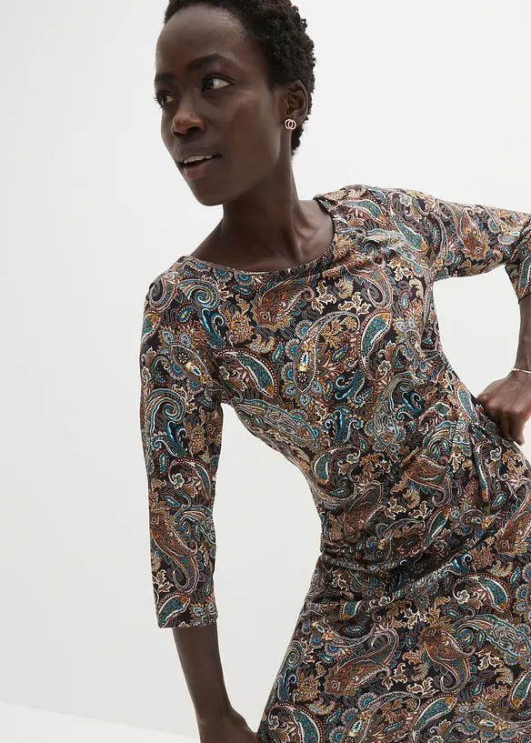 Robe en jersey &agrave; imprim&eacute; paisley, bonprix