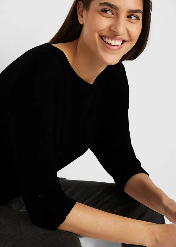 T-shirt long 100% coton, bonprix