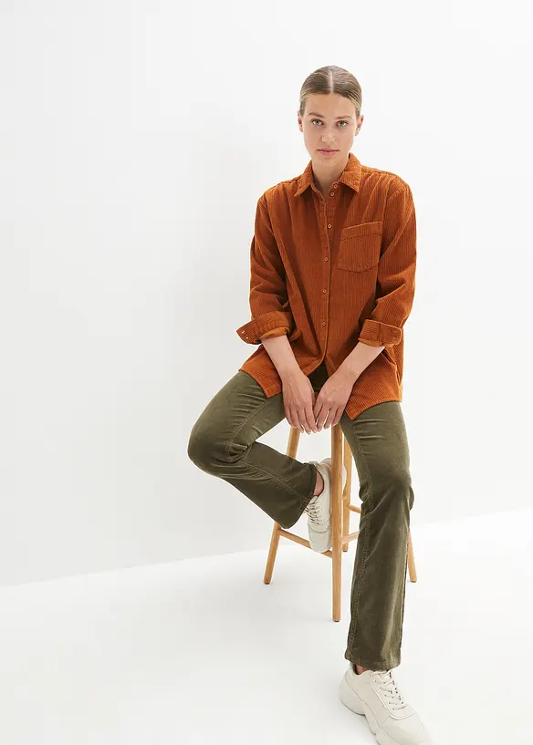 Chemise en velours côtelé 100% coton, bonprix