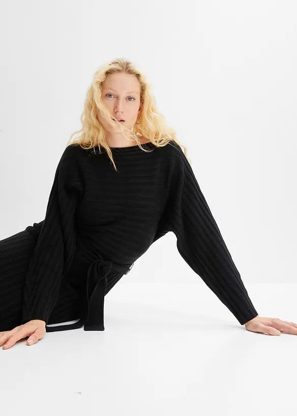 Robe en maille et ceinture (ens. 2 pces), bonprix