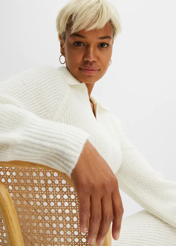 Robe longue en maille avec ceinture (ens. 2 pces), bonprix