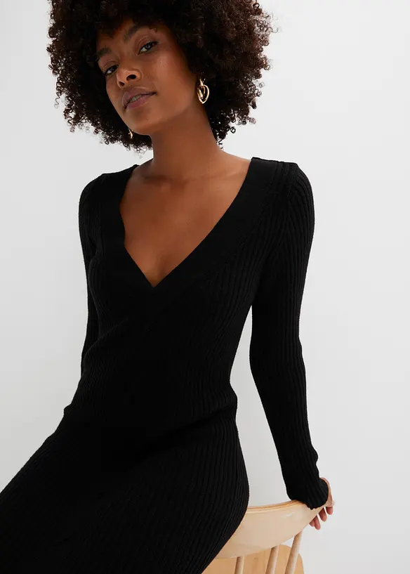 Robe en maille cintrée avec détail torsadé, bonprix