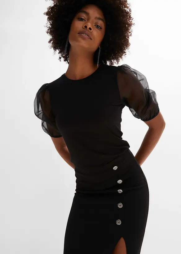 Jupe crayon à patte de boutonnage, bonprix