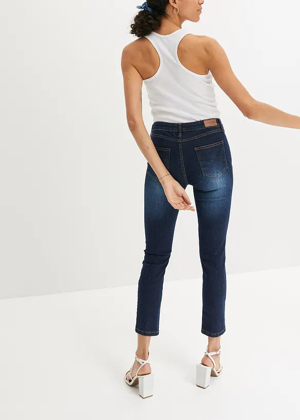 Jean slim taille mi-haute, cropped, bonprix