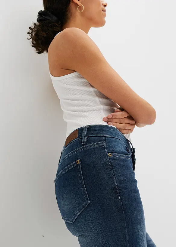 Jean 7/8 extensible, bas fendu, bonprix