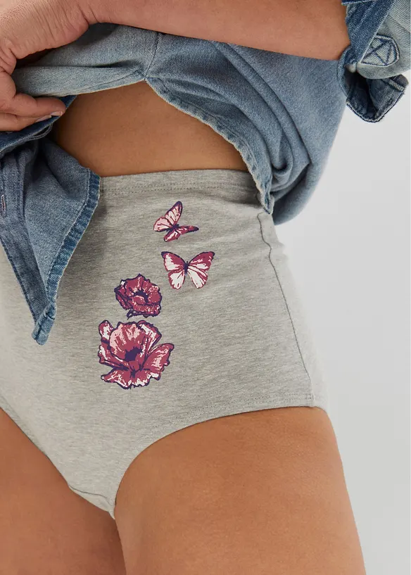 Lot de 5 slips taille haute, bonprix