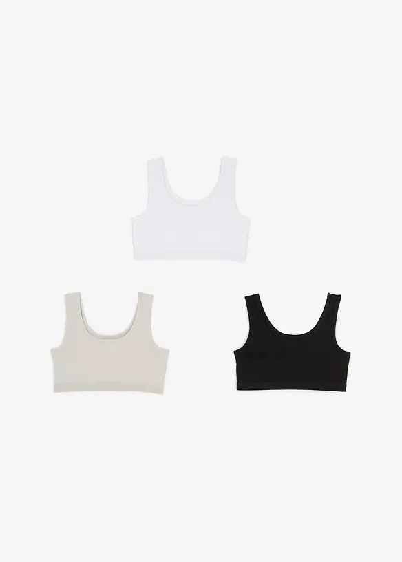 Lot de 3 brassières coton, bonprix