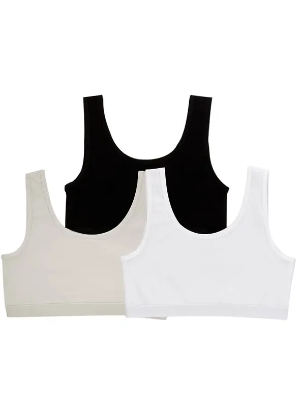 Lot de 3 brassières coton, bonprix