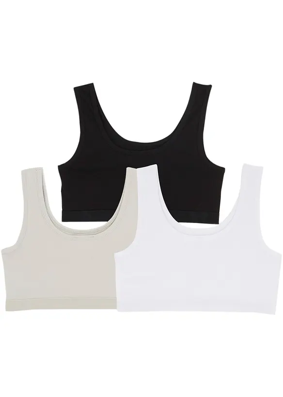 Lot de 3 brassières coton, bonprix