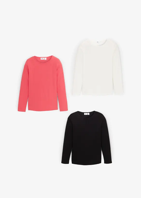 Lot de 3 T-shirts manches 100% coton, bonprix