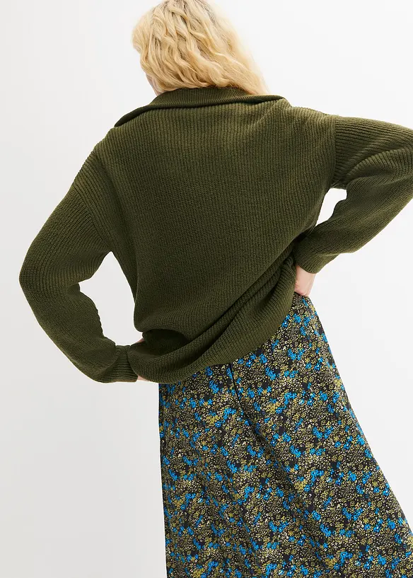 Pull col zipp&eacute;, bonprix