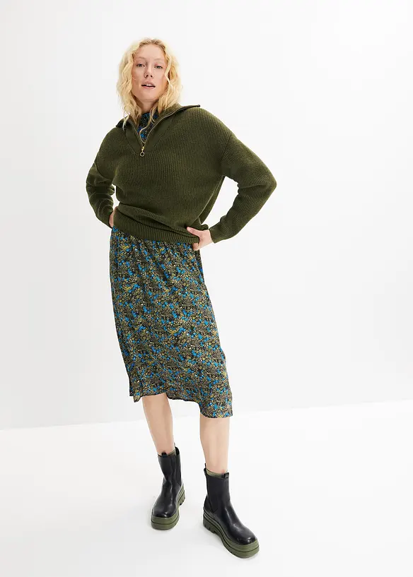 Pull col zipp&eacute;, bonprix