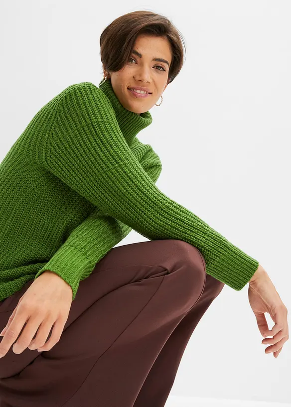 Pull en maille à col roulé, bonprix