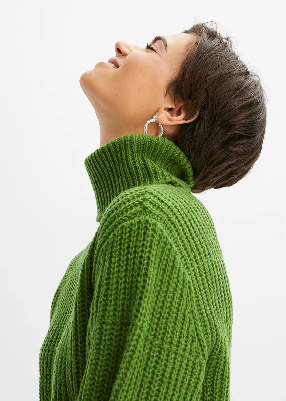 Pull en maille à col roulé, bonprix