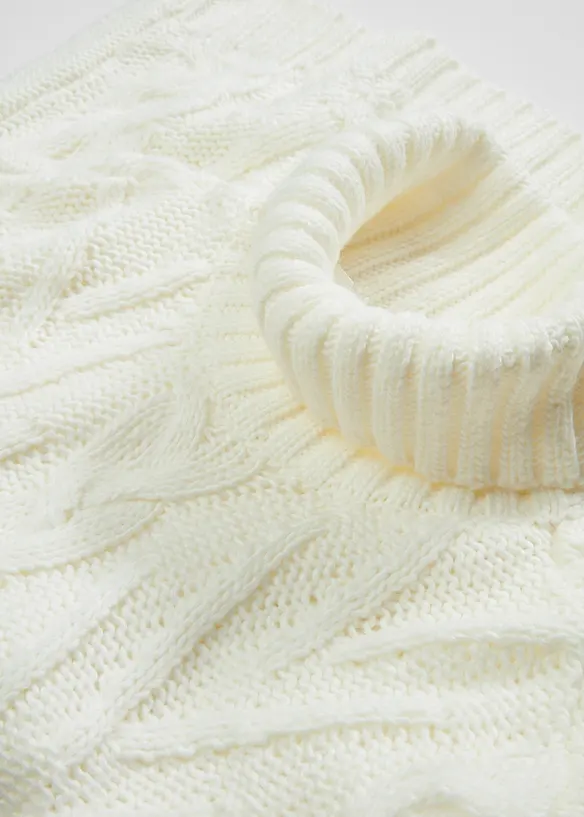 Pull à col roulé et motif torsadé, bonprix