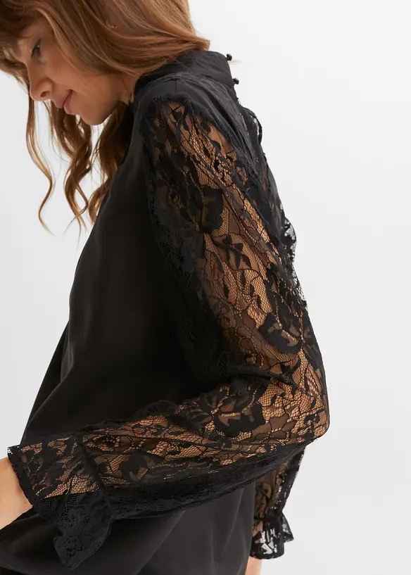 Blouse avec dentelle, bonprix