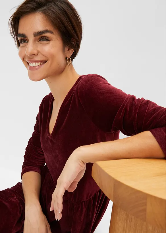 Robe courte en velours extensible, bonprix