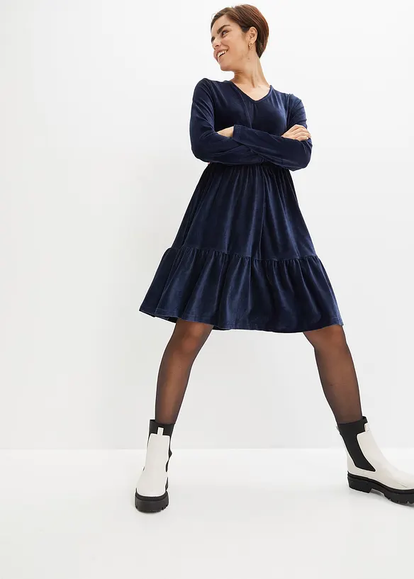 Robe courte en velours extensible, bonprix