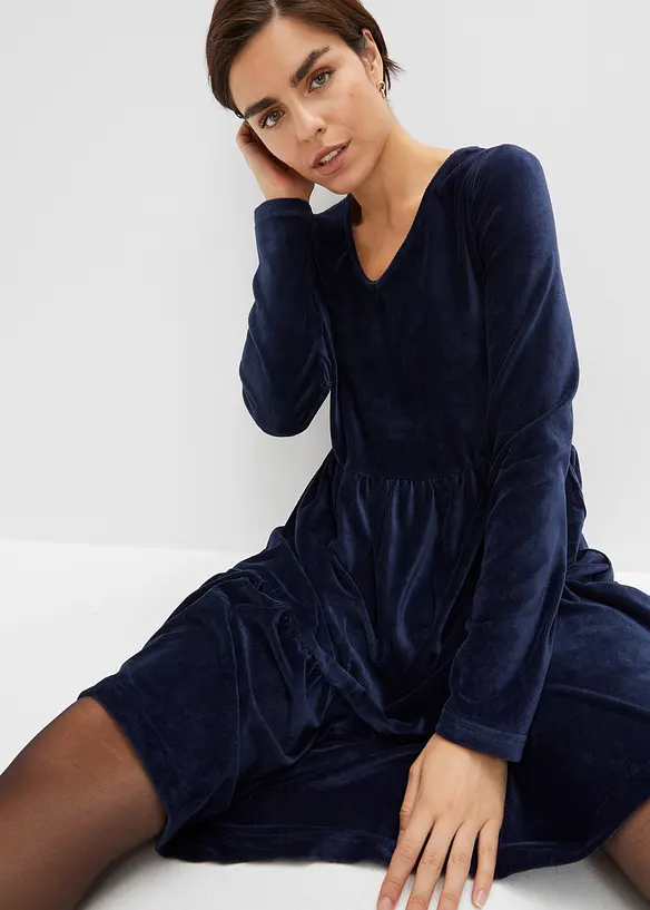 Robe courte en velours extensible, bonprix