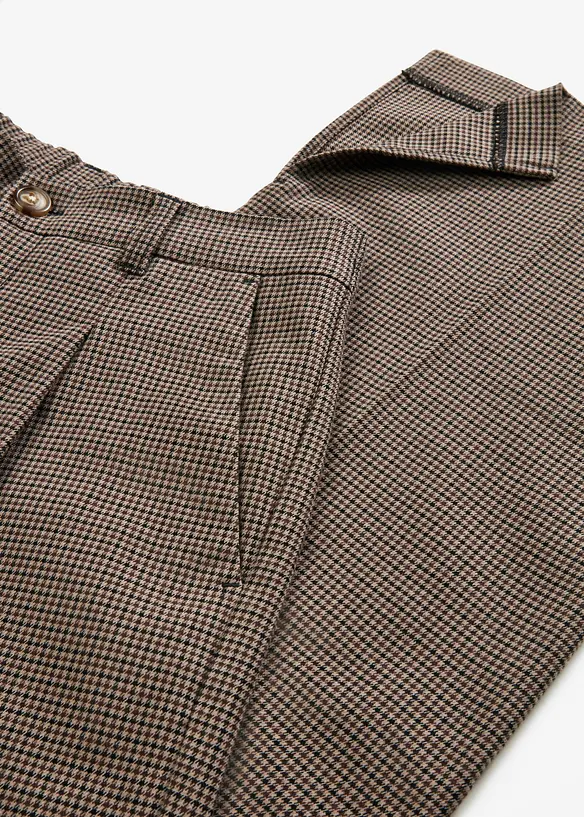 Pantalon à pinces et carreaux, chaîne amovible, bonprix