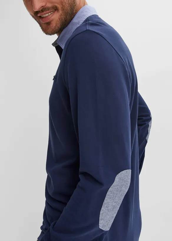 Polo manches longues en maille piquée 100% coton, bonprix