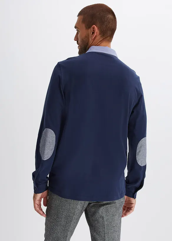 Polo manches longues en maille piquée 100% coton, bonprix