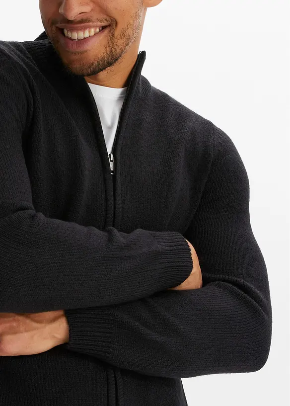 Gilet zipp&eacute; en fine maille, bonprix