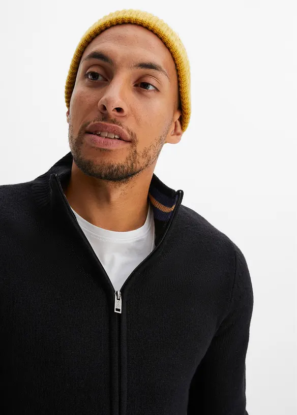 Gilet zipp&eacute; en fine maille, bonprix