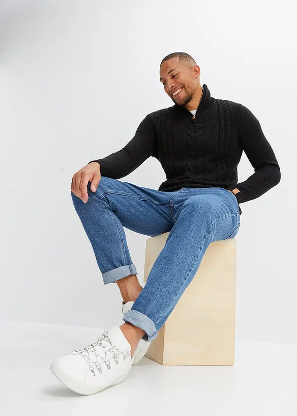 Pull camionneur en grosse maille torsadée, bonprix