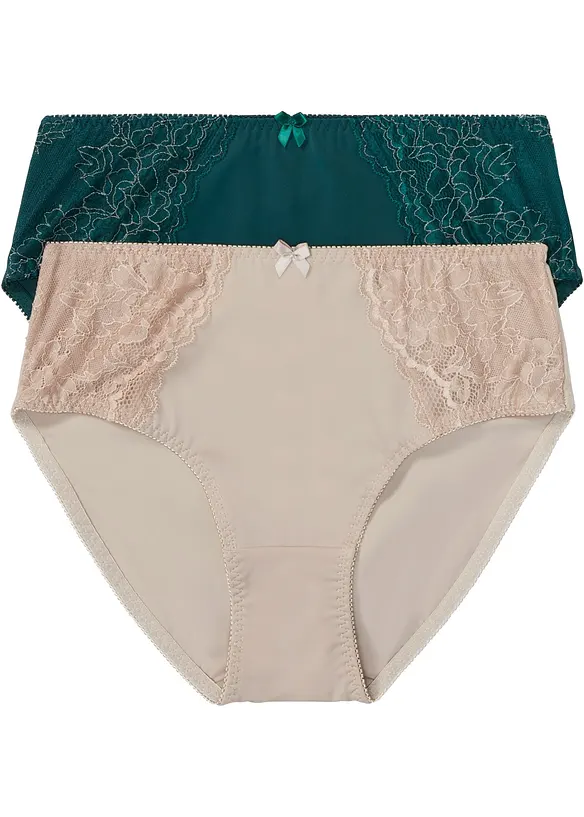 Lot de 2 culottes maxi avec une dentelle délicate, bonprix