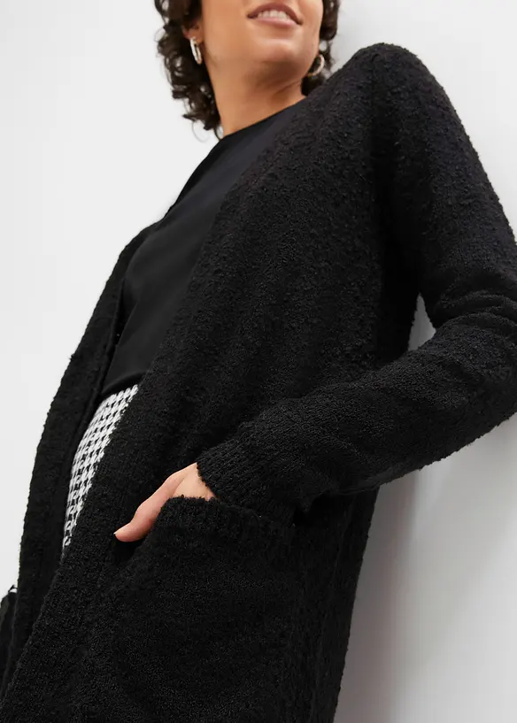 Gilet long en maille bouclée, bonprix