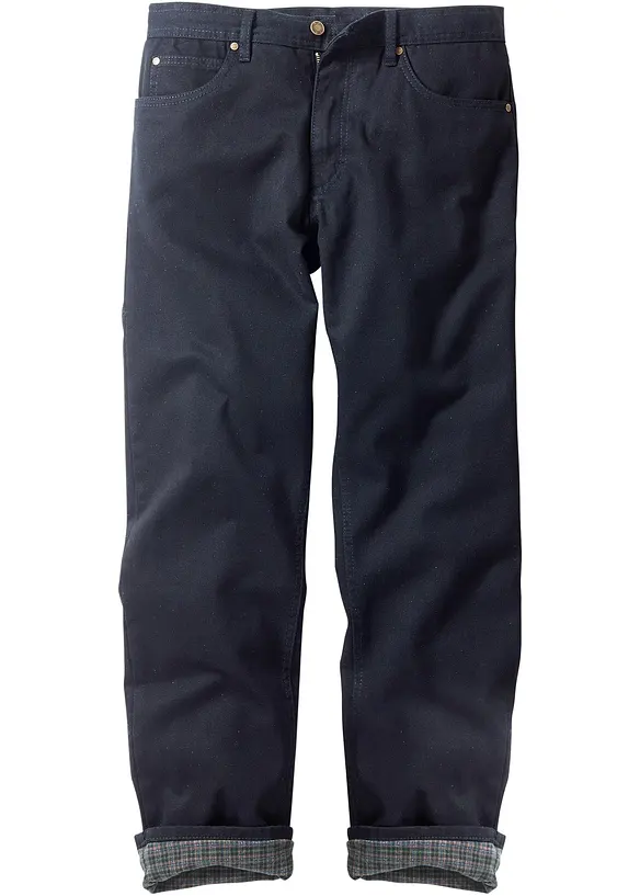 Jean droit, coupe classique, doublure chaude en flanelle, bonprix