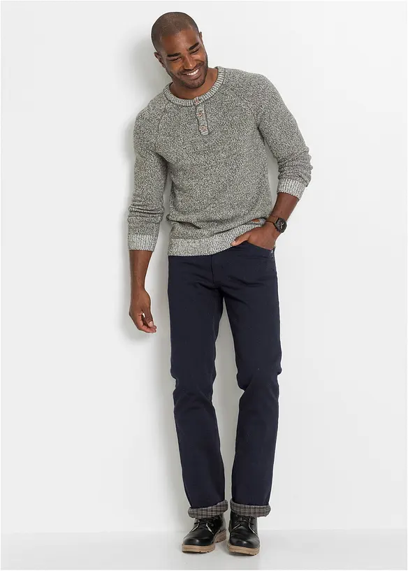 Jean droit, coupe classique, doublure chaude en flanelle, bonprix