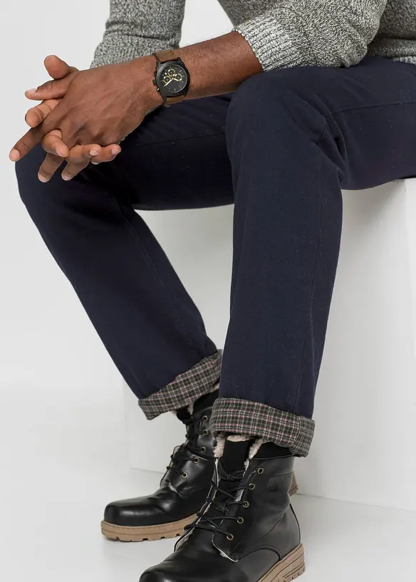 Jean droit, coupe classique, doublure chaude en flanelle, bonprix