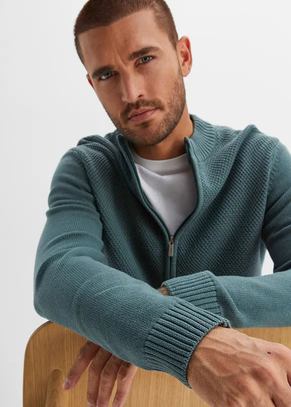 Gilet en fine maille 100% coton, bonprix