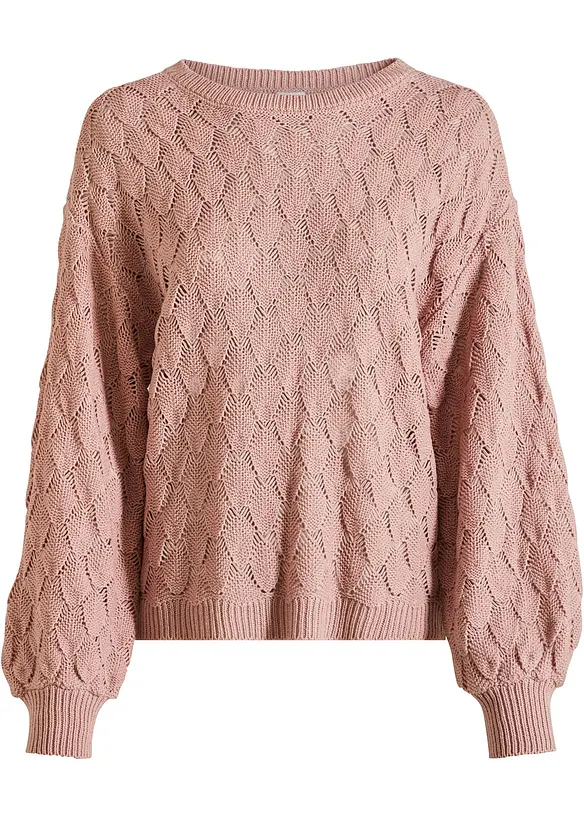 Pull en maille ajourée, bonprix