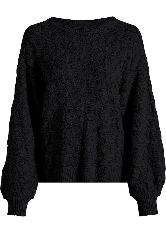 Pull en maille ajourée, bonprix
